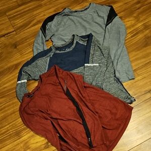 Russell Athletic Kids Long Sleeve Shirt Trio - Gray, Blue, and Red